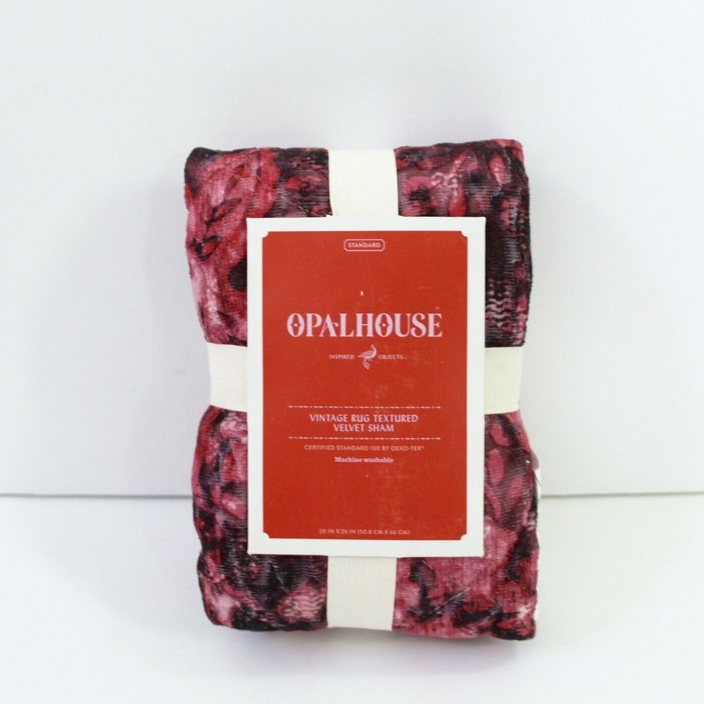 Opalhouse Vintage Rug Textured Velvet Floral Single Standard Sham Purple